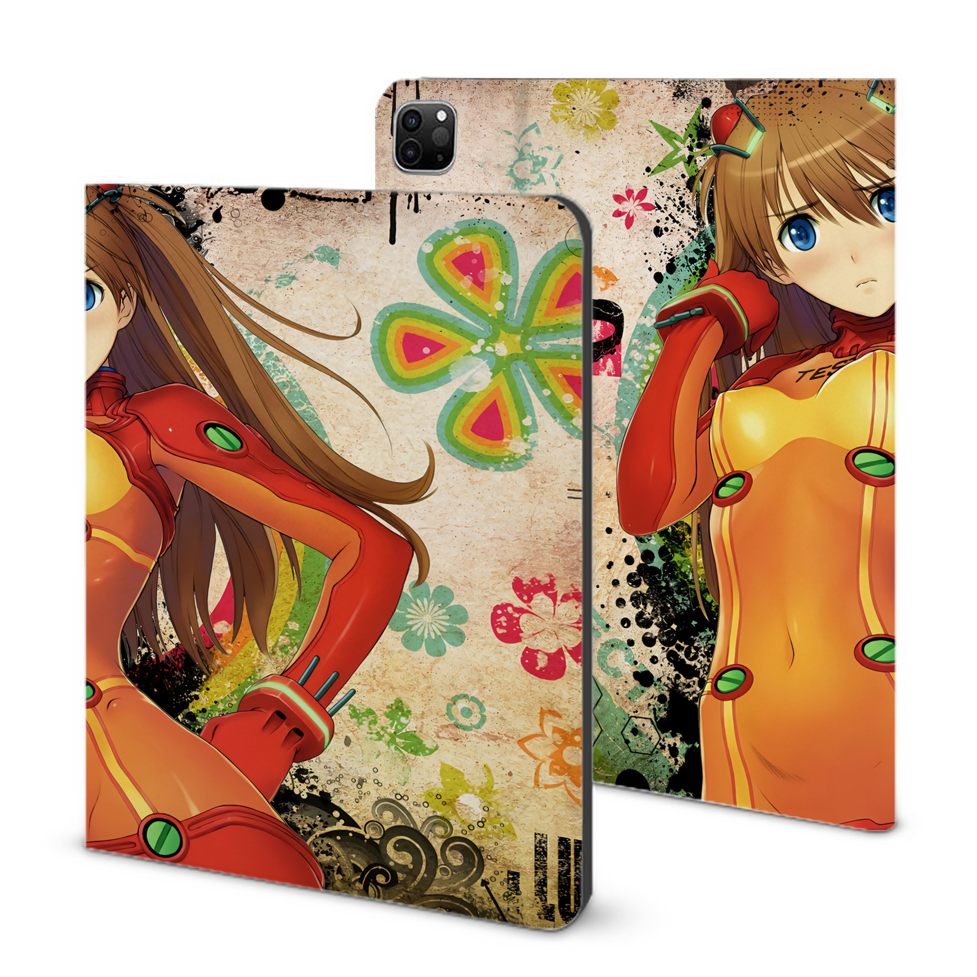 （画像用） EVA 新世紀エヴァンゲリオン IPad ケース ブック型 PUレザー TPU 耐衝撃 軽量 薄型 ペン収納なし 全面保護 IPad 各モデル対応